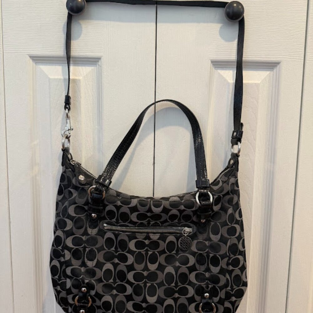 Coach Tri-Color Signature Alexandra Shoulder Satchel